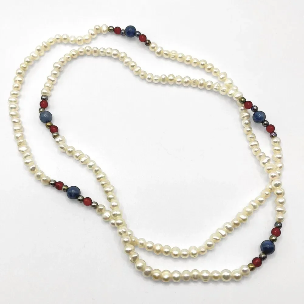 Freshwater Pearl Necklace Single Strand Layering Minimalist Beaded Artisan 28